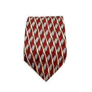 Claiborne Men's Tie Dress Gray Maroon 100% Silk Suit Accessory Clean Sanitized